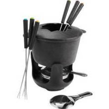 Cast Iron Cookware Cheeze Pot with Six Forks